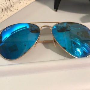 Ray Ban Blue Tinted Aviator Glasses